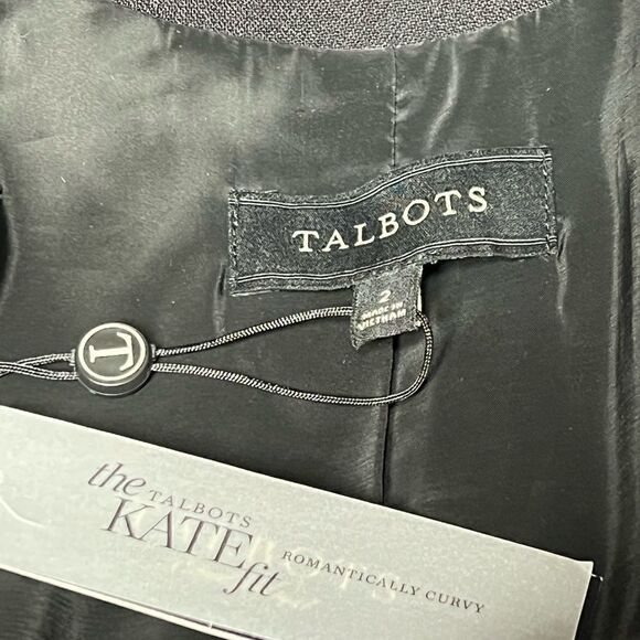 Talbots NWT Black Kate Fit 3 Button Wool Blazer, Size 2- Retails $199 - Picture 8 of 8
